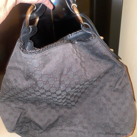Gucci Black Monogram Shoulder Bag - Picture 1 of 10